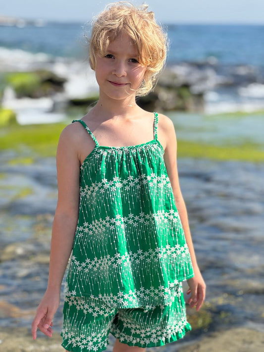 Mila Shorts - Greem Embroidery