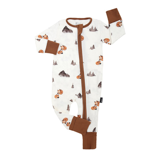 Cuffed zipper sleeper - foxes