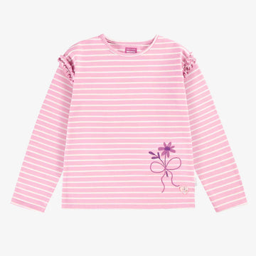 Pink striped long sleeve t-shirt