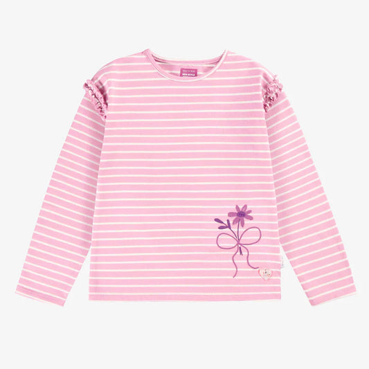 Pink striped long sleeve t-shirt
