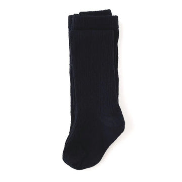 Tights - Cable knit black