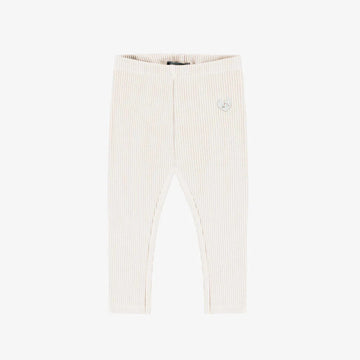 Cream knit rib leggings