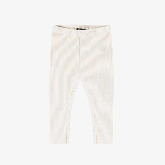Cream knit rib leggings