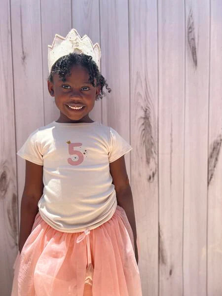 numbers, crowns pink t shirt #5