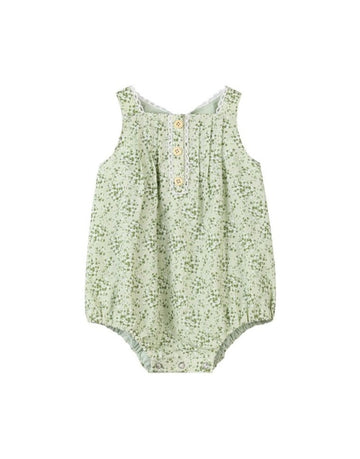 Evie Romper - Green floral
