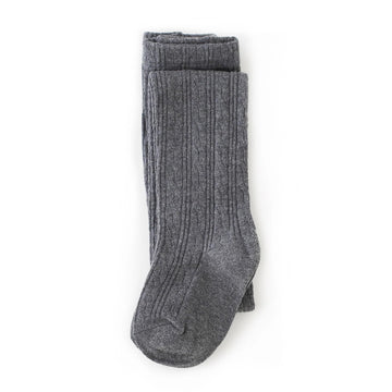 Tights - Cable knit charcoal grey