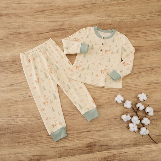 Long sleeve ribbed pajama set - Christmas