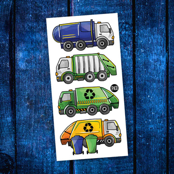 temporary Tattoos - recycling trucks