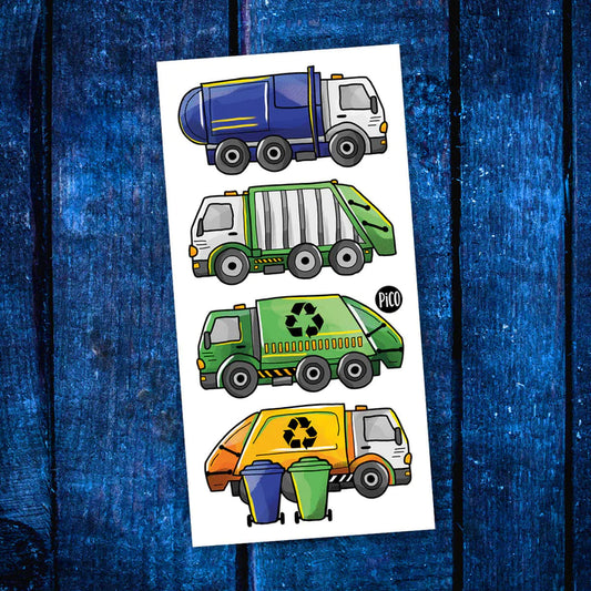 temporary Tattoos - recycling trucks