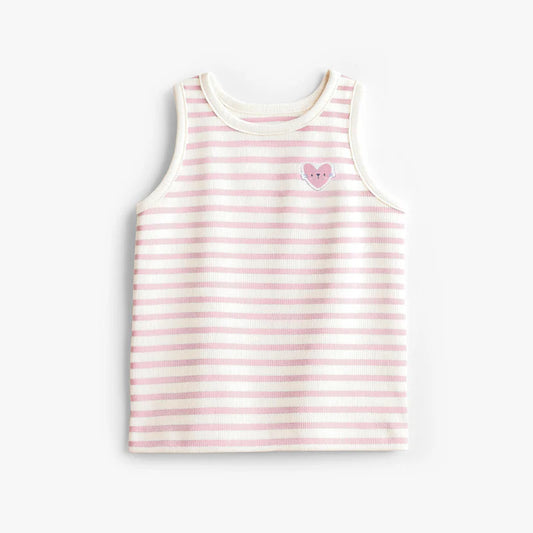 Pink striped tank top