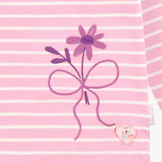 Pink striped long sleeve t-shirt