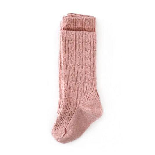 Tights - Cable knit blush