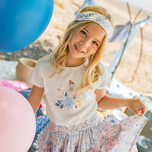 White fairy and flowers t-shirt