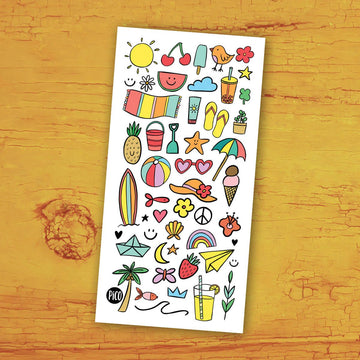 temporary tattoos - summer doodles