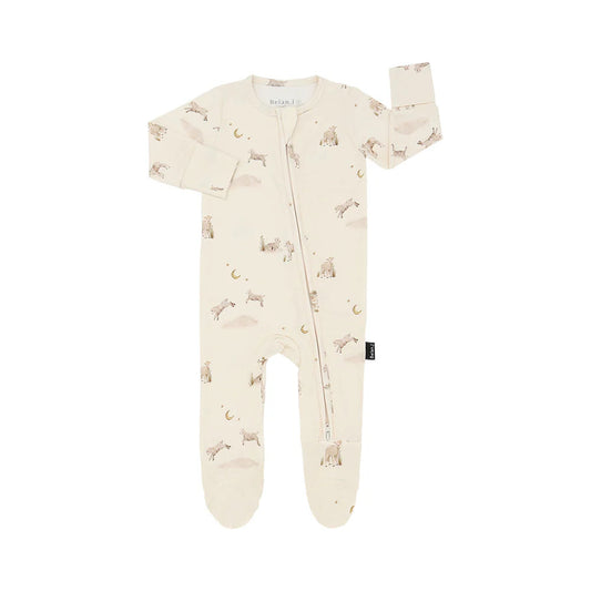 Footed Zipper Sleeper - Little Lambs