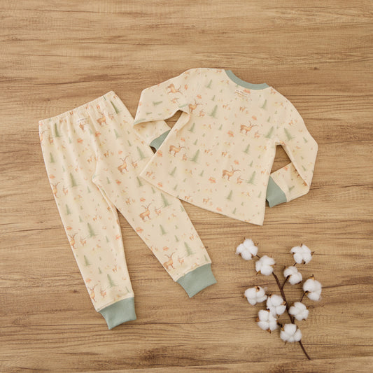 Long sleeve ribbed pajama set - Christmas