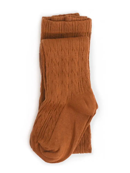 Tights - Cable knit sugar almond