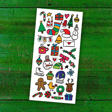 Temporary Tattoos - Christmas Doodles