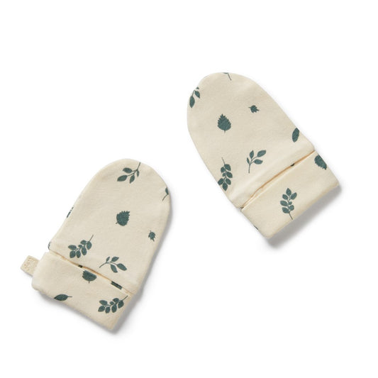 Organic Mittens - Twilight Leaf