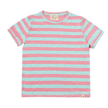Camber Striped Tee - Pink/Blue Stripe