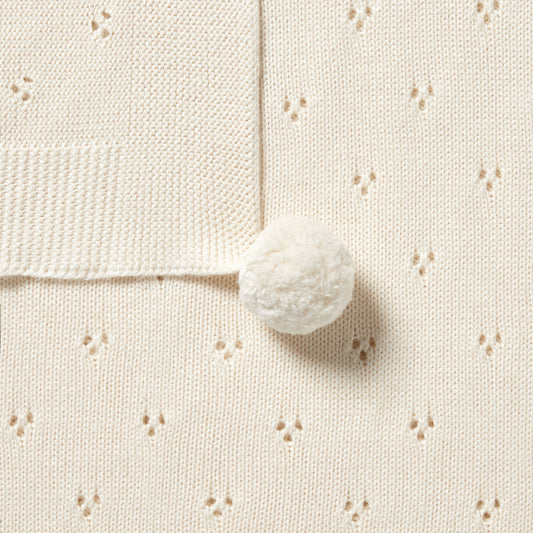 Ecru knit pointelle