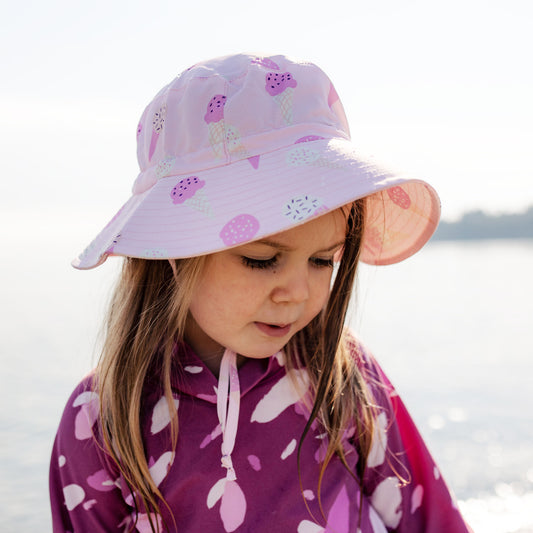 Sun Hat - Pink ice cream, aqua dry