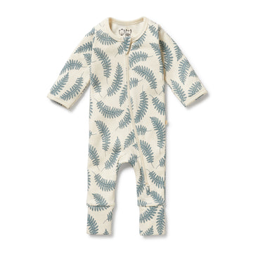 Organic Zipsuit - Little fronds