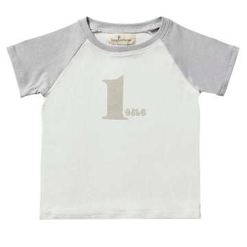 Retro birthday long sleeve #1 cream/light grey