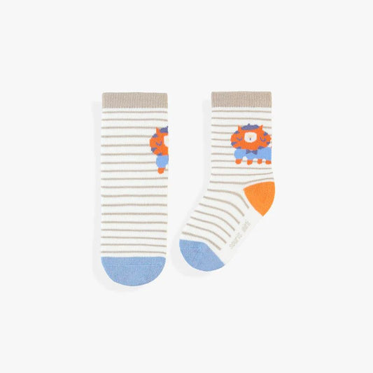 Patterned socks - Striped with orange cat