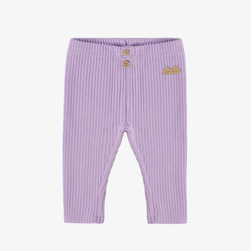Purple knit ribbed leggings