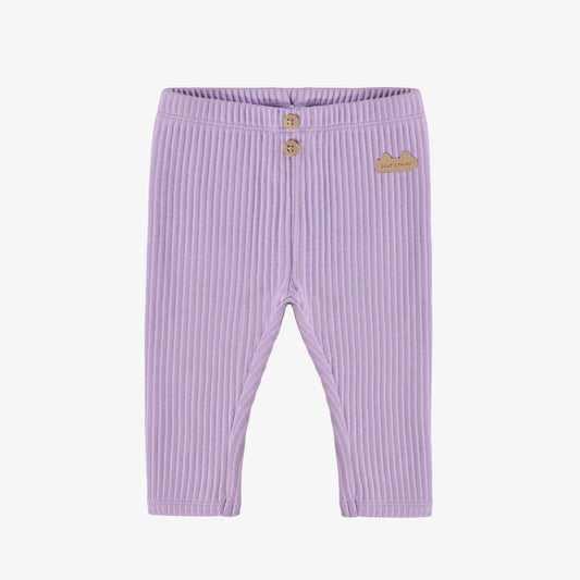 Purple knit ribbed leggings