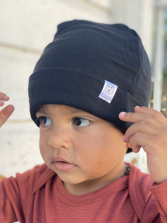 Merino Beanie - Black