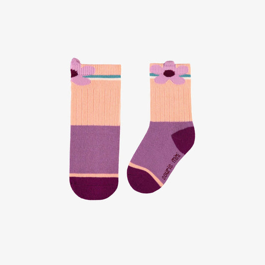 peach flower socks