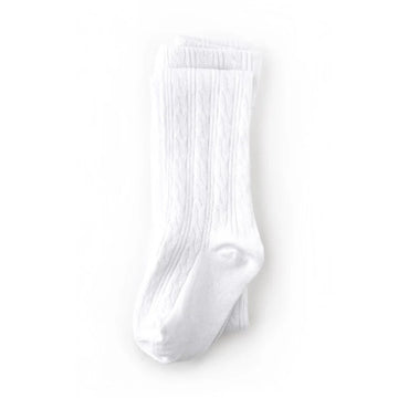 Tights - Cable knit white