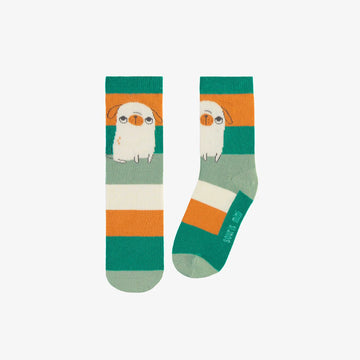 Patterned socks - Green puppy