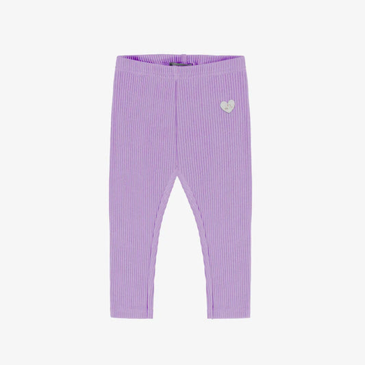 Purple knit rib leggings