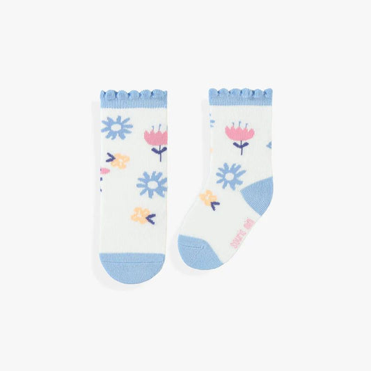 Patterned socks - White with flowers