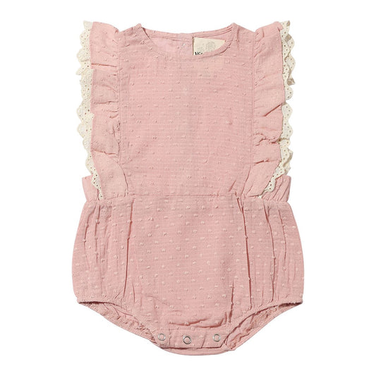 Megan Bubble Romper - rose