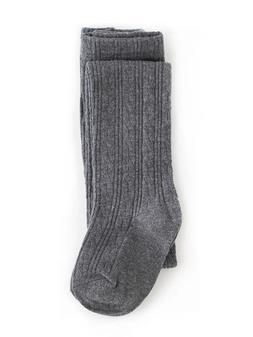 Tights - Cable knit charcoal grey