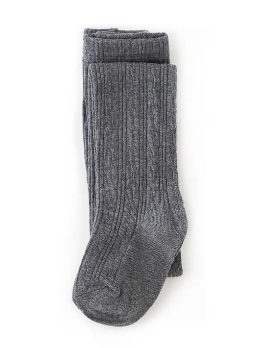 Tights - Cable knit charcoal grey