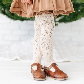 fancy knit tights - ivory