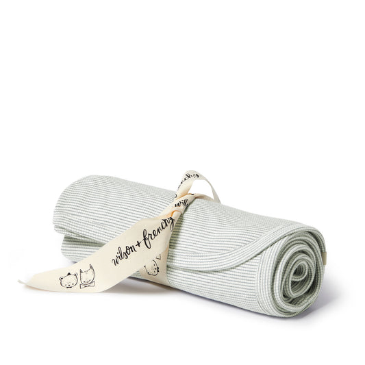 Organic Stripe Rib Blanket - Fern