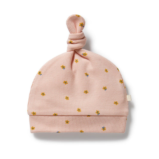 Organic Waffle Knotted Hat - Little Fleur