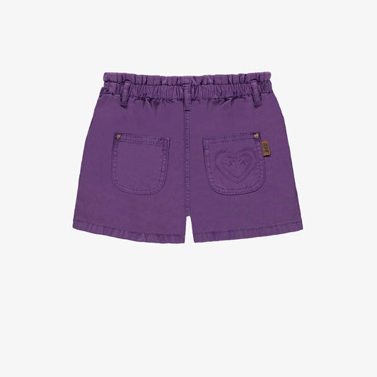 purple twill shorts
