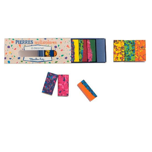 Wax blocks - multi coloured, (6 blocks per pack)