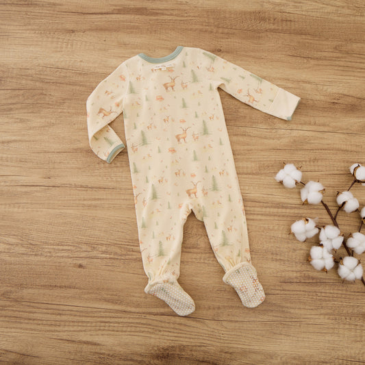 Long Sleeve Ribbed Footie Sleeper - Christmas