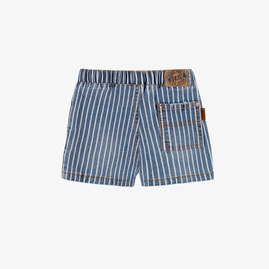 Striped Denim Shorts