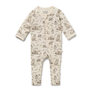 Organic Zipsuit - Foxglove Forest