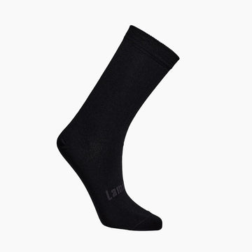 Woman Merino wool crew socks - Black Rib