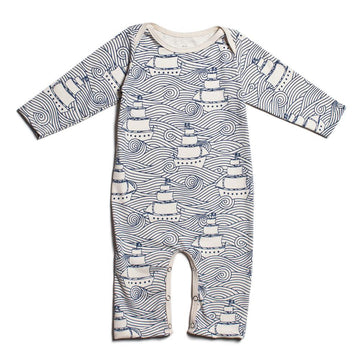 Long Sleeve Romper - High Seas Navy